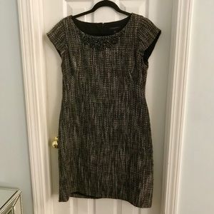 Banana Republic Tweed Dress with Beaded neckline